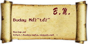 Buday Máté névjegykártya