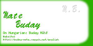 mate buday business card