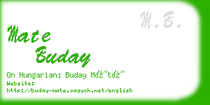 mate buday business card